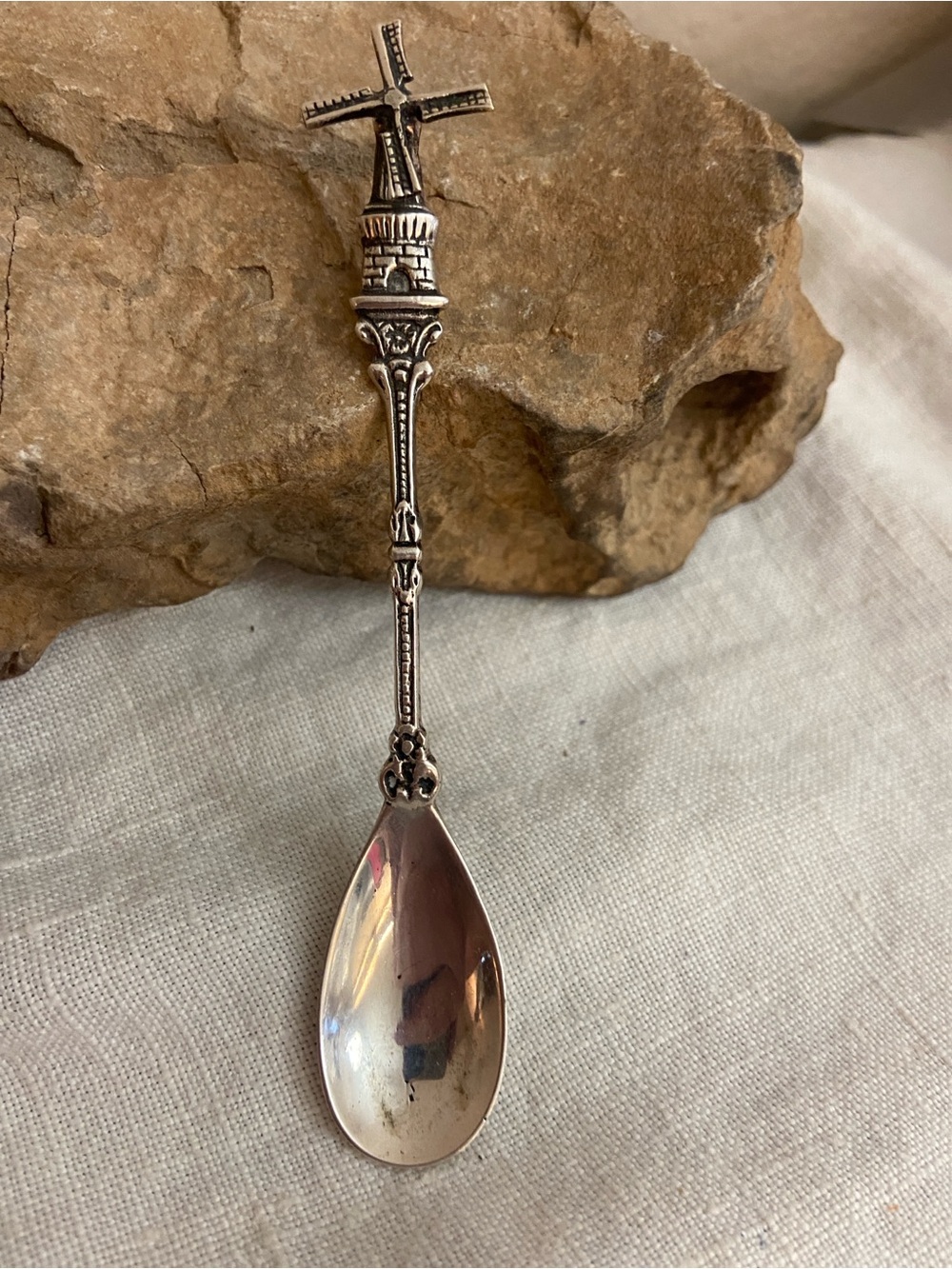 Vintage Holland Silver Plated Articulated Windmill Handle Spoon